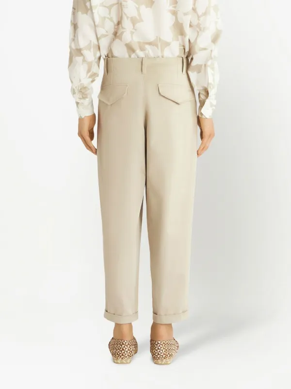 エトロ　ボトムスクロップドパンツMサイズ ETRO クロップド ストレートパンツ | ニュートラル | FARFETCH JP