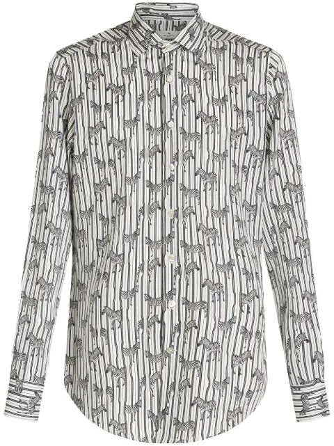 ETRO zebra-print long-sleeved shirt