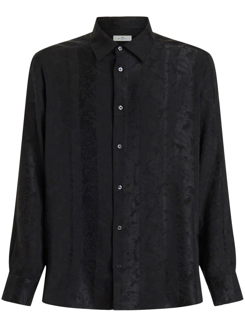 

ETRO floral-jacquard silk shirt - Black