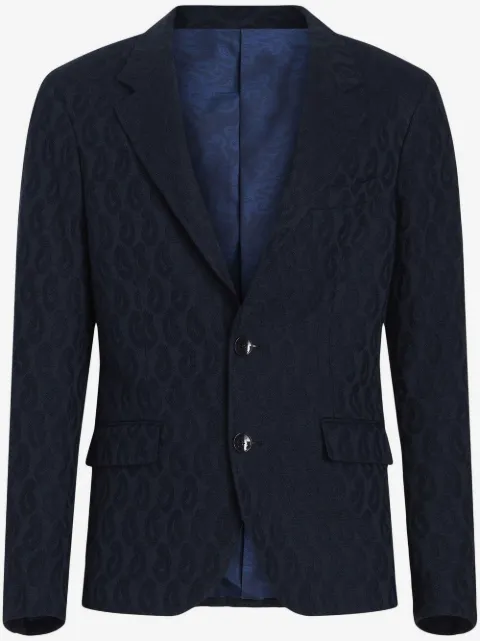 ETRO blazer boutonné à motif cachemire en jacquard