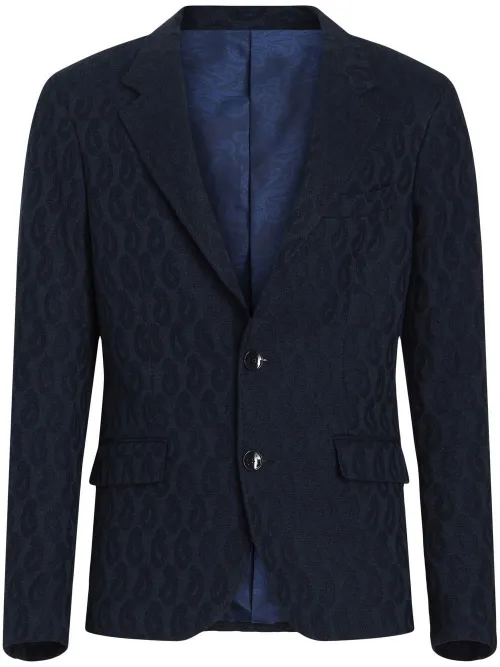 Blazer boutonné à motif cachemire en jacquard - ETRO - Modalova
