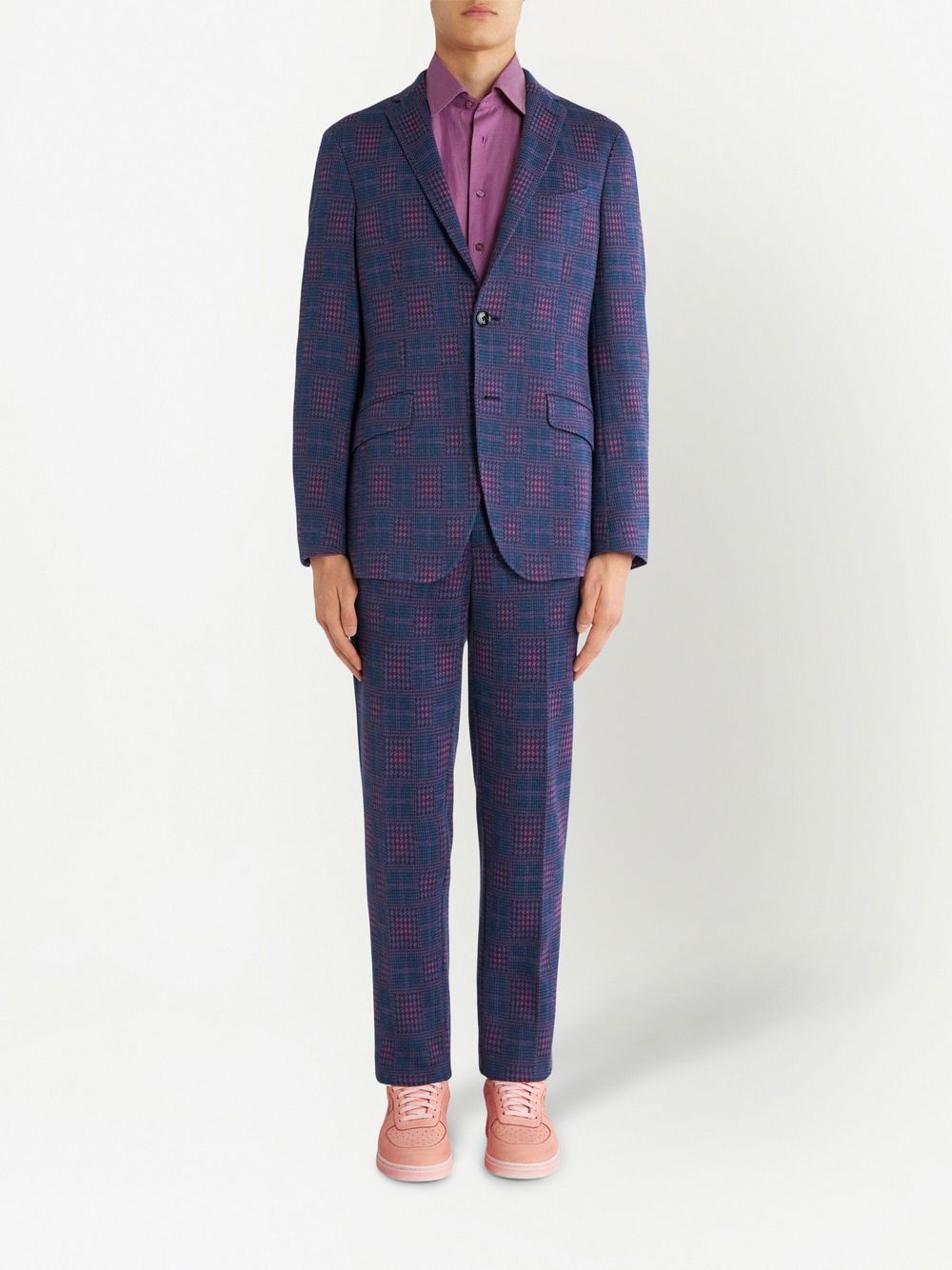 ETRO check-pattern tailored trousers - Blauw