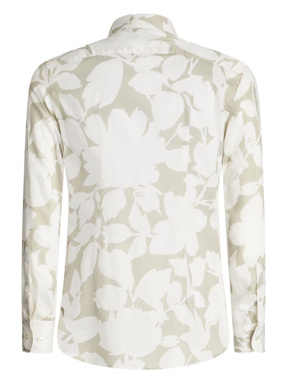 Shop Etro Floral-print Cotton Shirt In Neutrals