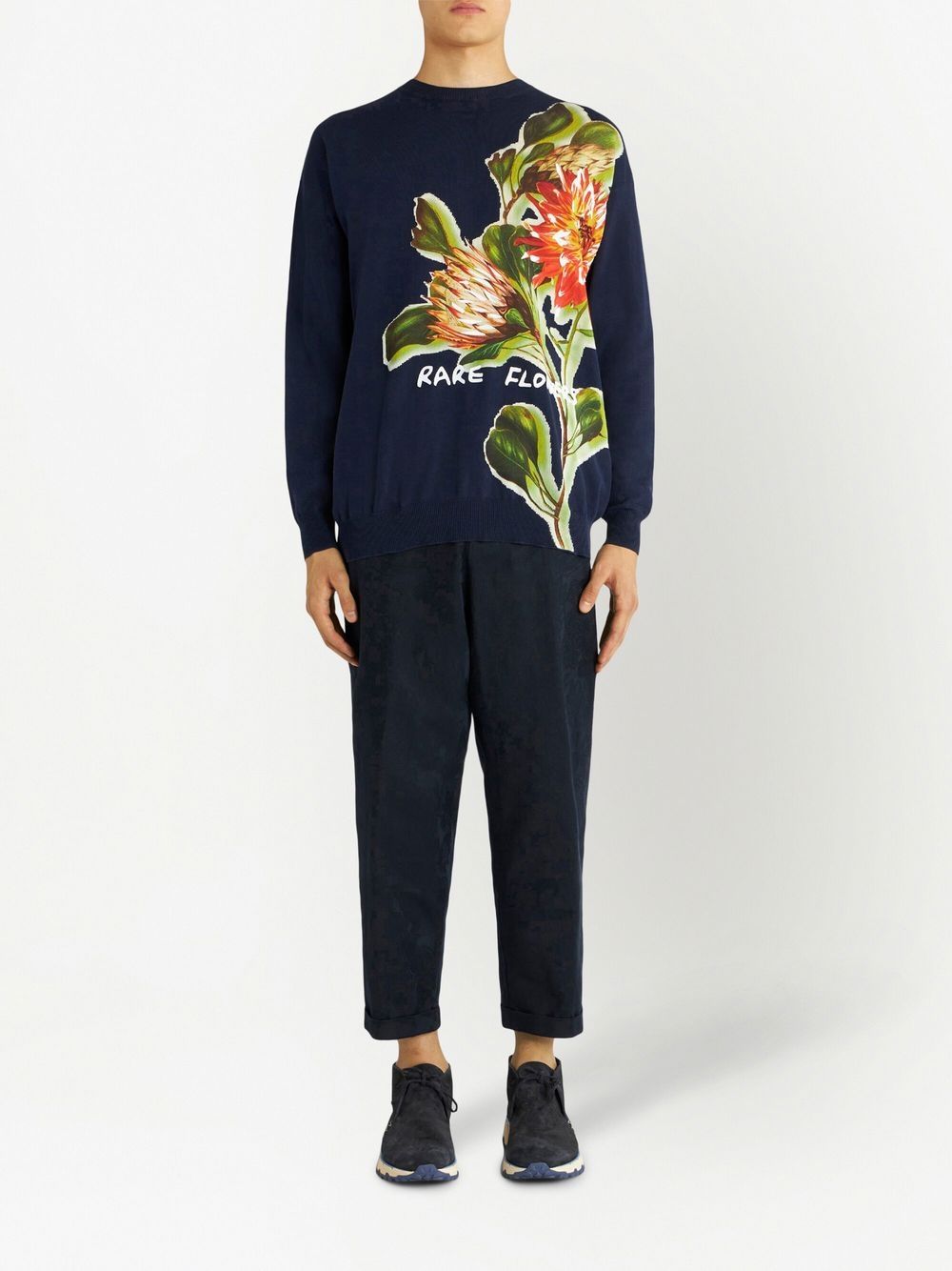 ETRO Trui met bloemenprint - Blauw