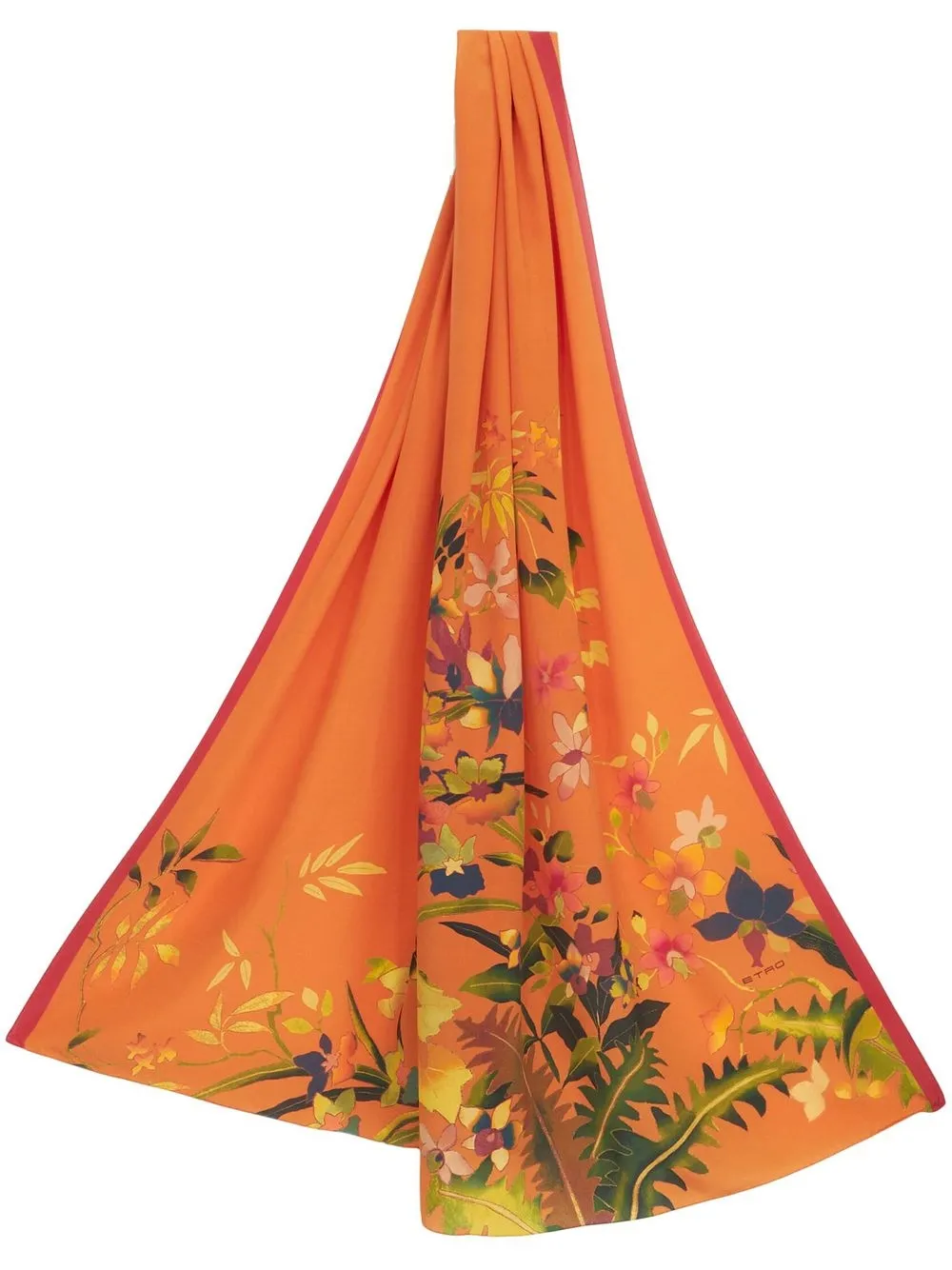 

ETRO logo-print detail scarf - Orange