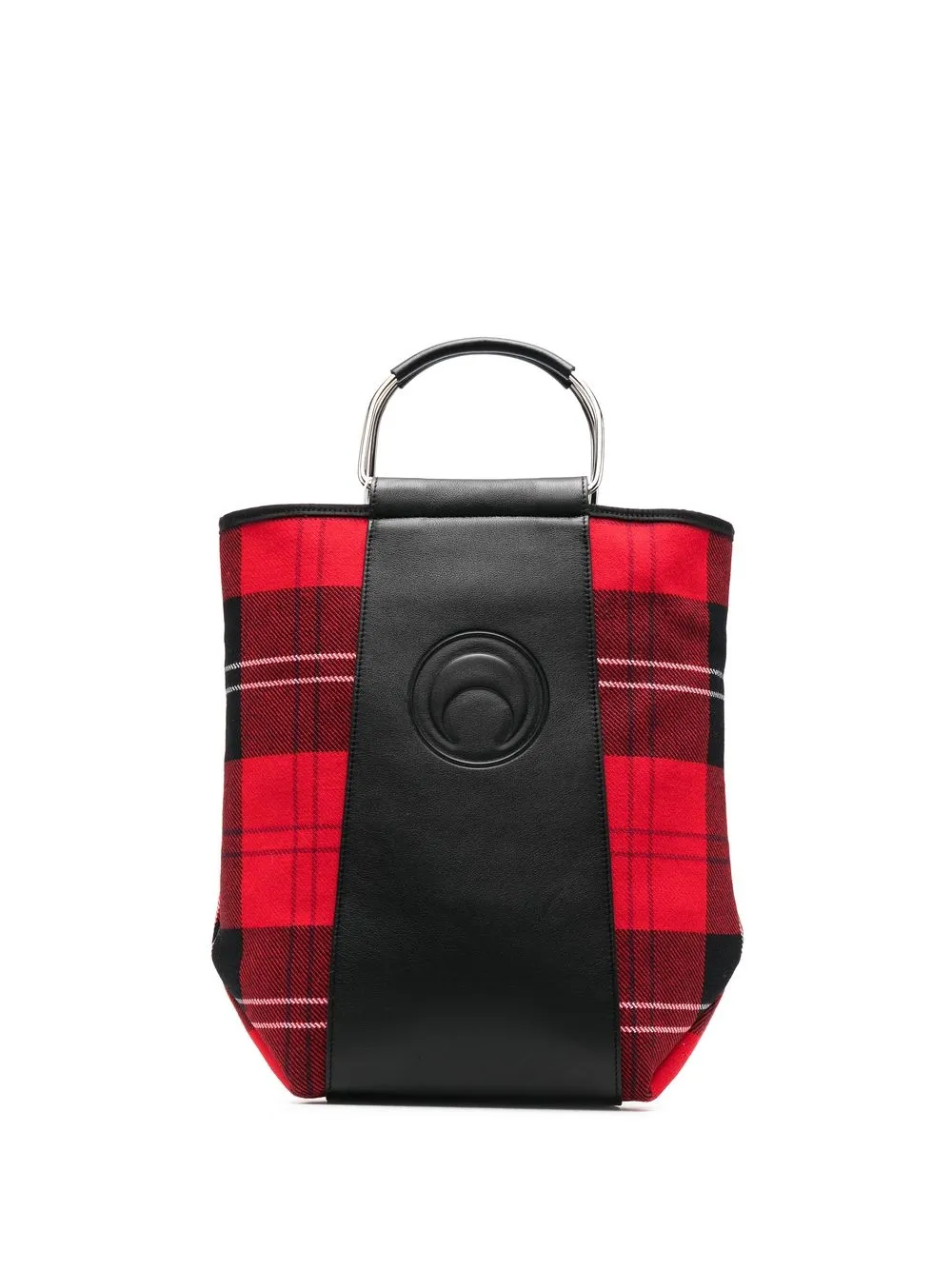 

Marine Serre panelled tartan tote bag - 02 RED