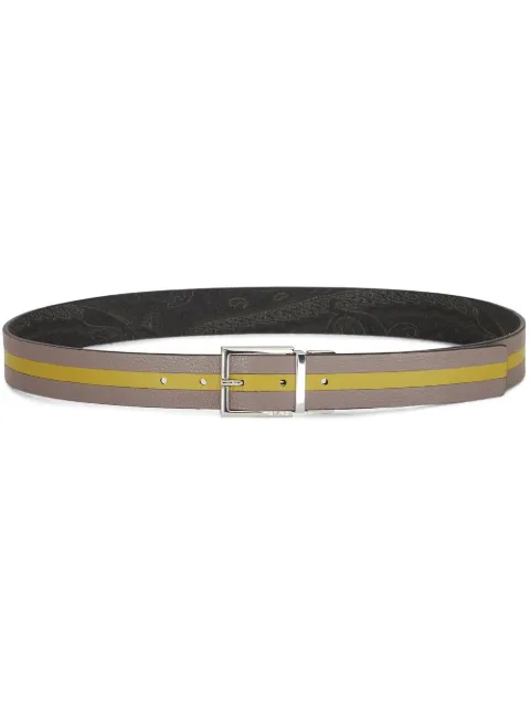 paisley-print reversible belt