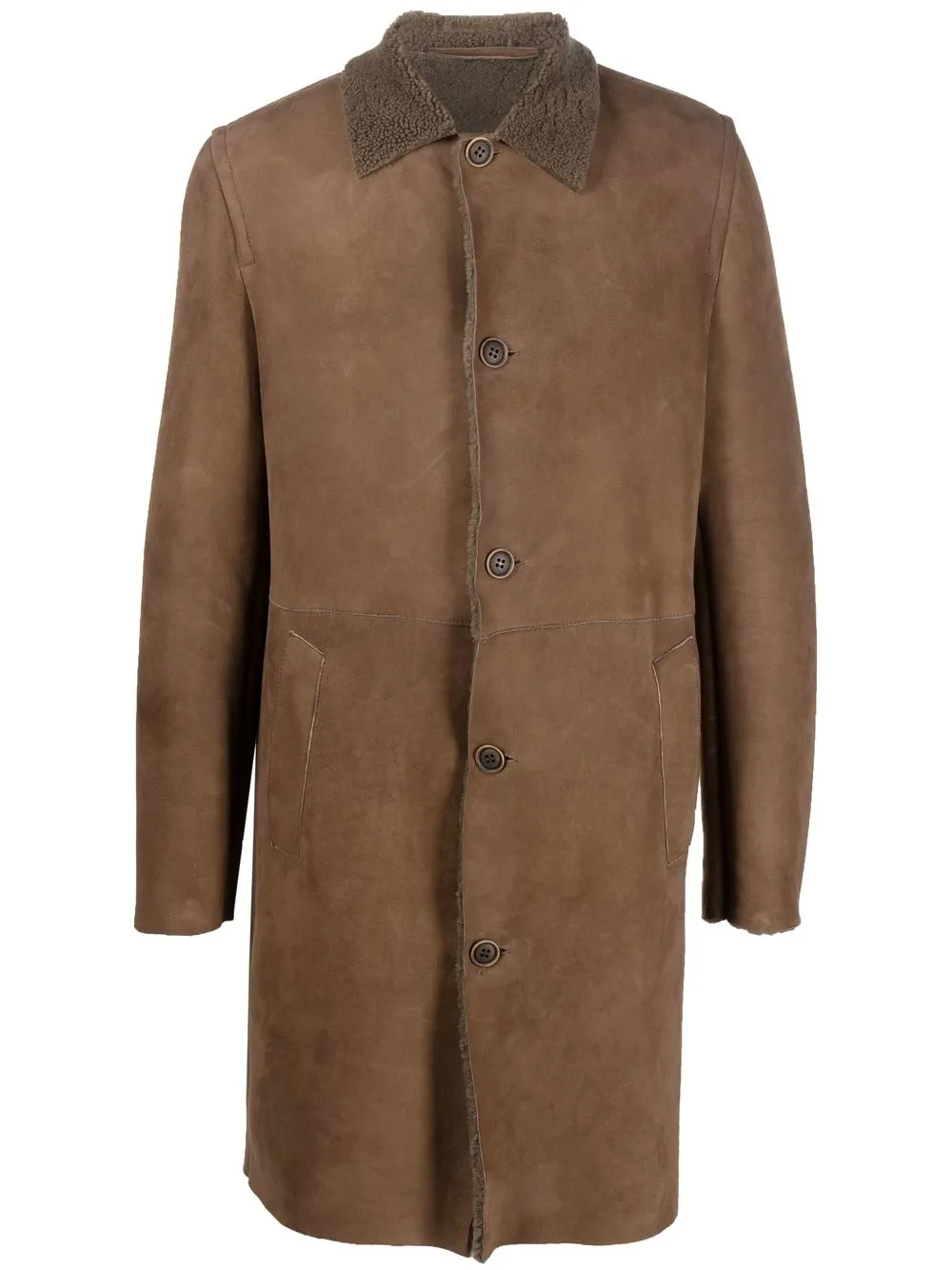 

Salvatore Santoro button-up sheepskin coat - Neutrals