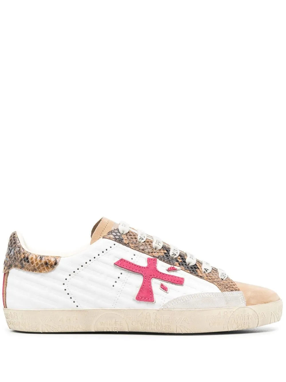 

Premiata logo-patch lace-up sneakers - White