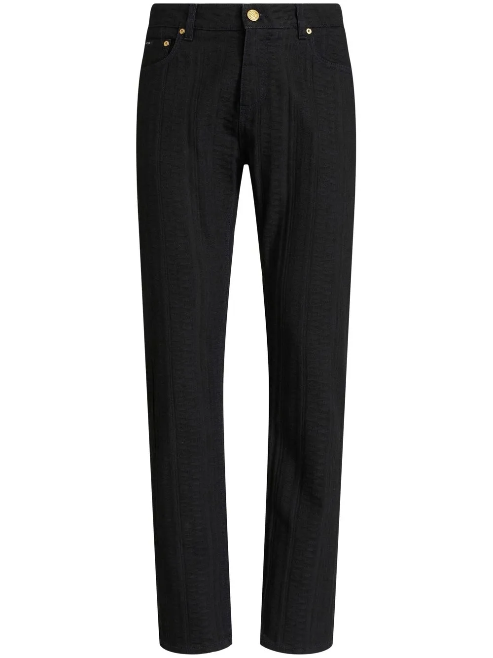 

ETRO jacquard straight-leg jeans - Black