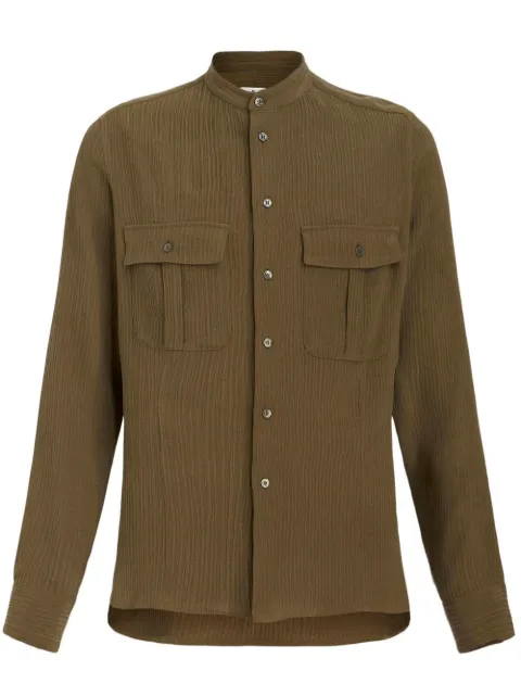 ETRO silk band-collar long-sleeve shirt