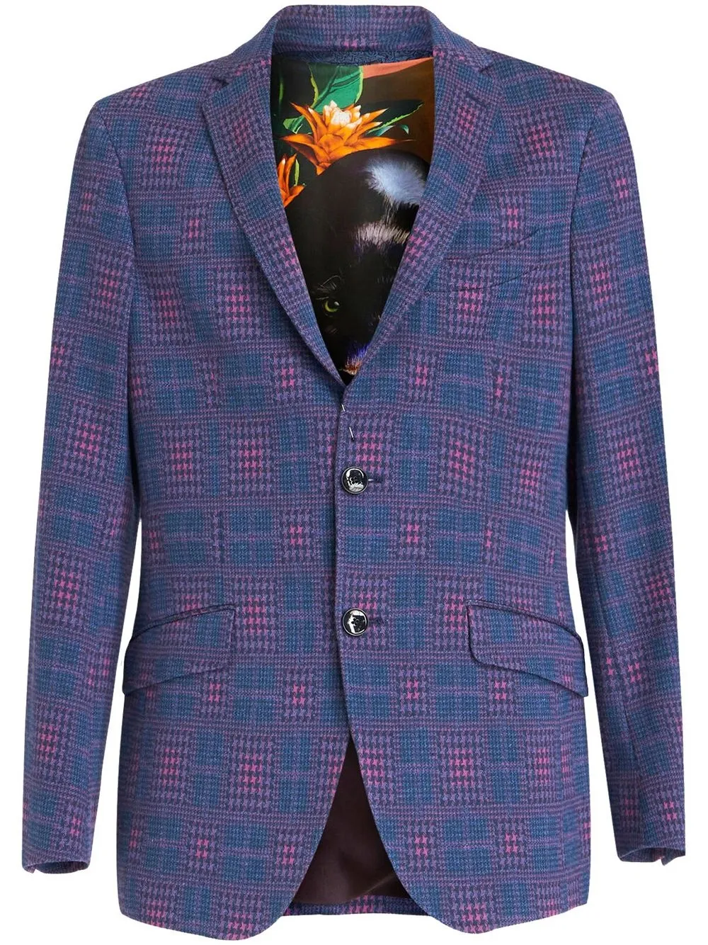

ETRO blazer con motivo pied de poule - Azul