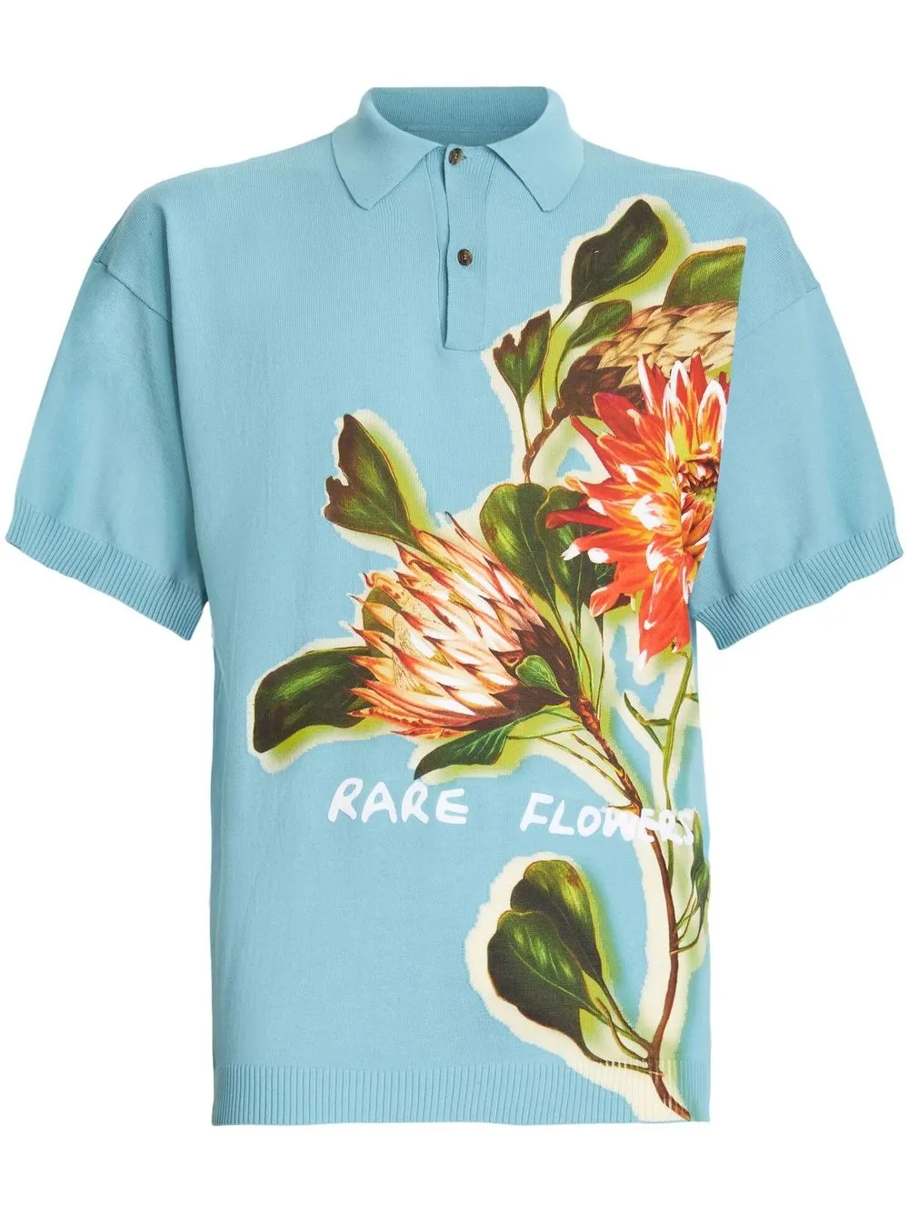 

ETRO playera tipo polo con estampado floral - Azul