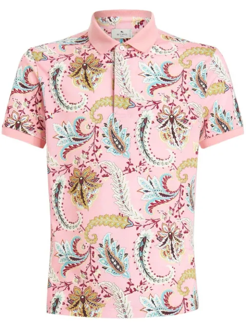 paisley-print cotton polo shirt