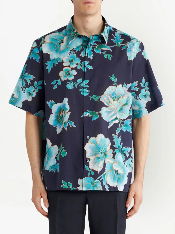 ETRO フローラルプリント 半袖Tシャツ ヴィンテージ エトロ フローラルプリント シルク 半袖 Tシャツ