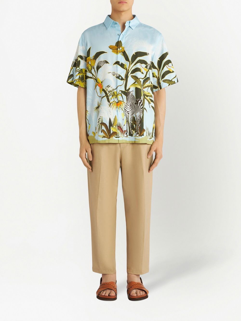 Shop Etro Graphic-print Short-sleeve Shirt In 蓝色