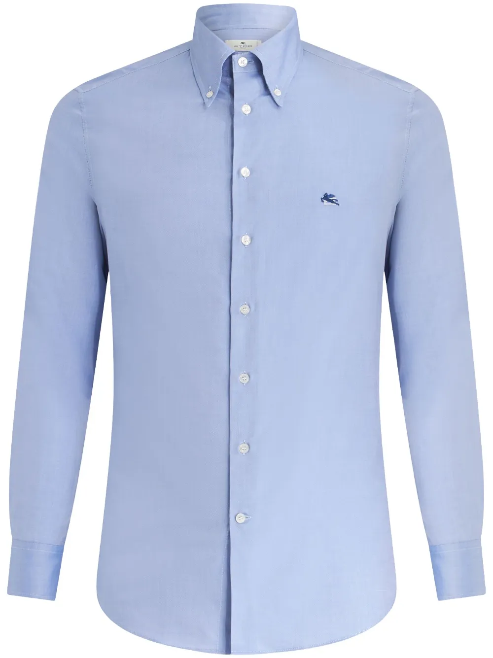embroidered-logo button-up shirt