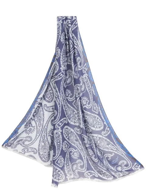 paisley-print fringed-edge scarf