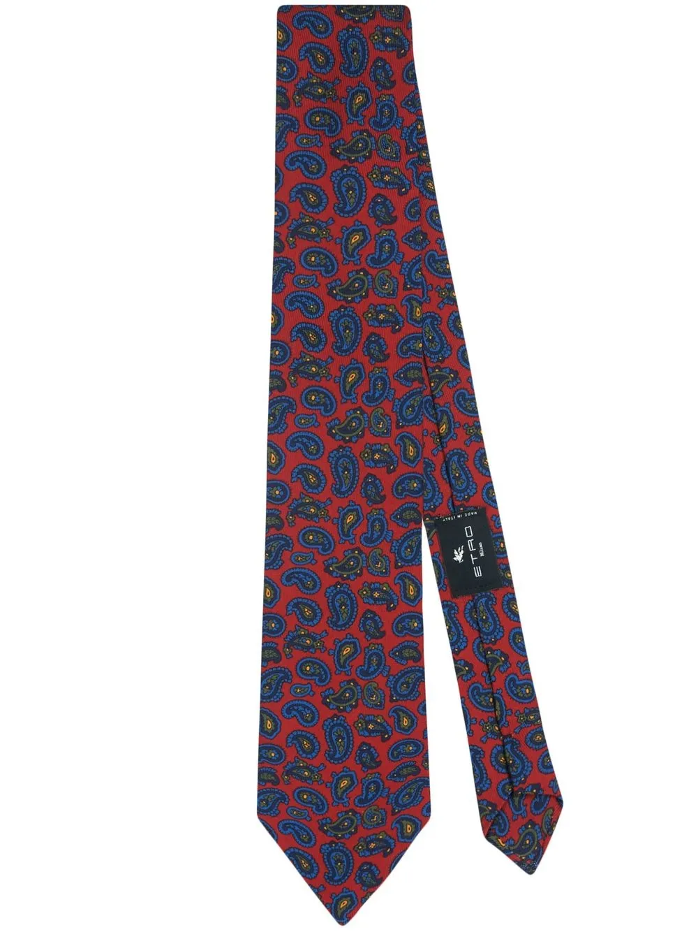 

ETRO corbata de seda con estampado de cachemira - Rojo