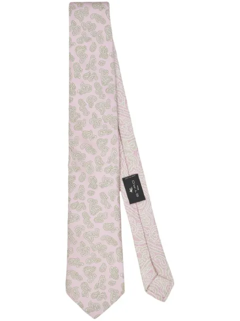ETRO corbata de seda con estampado de cachemira