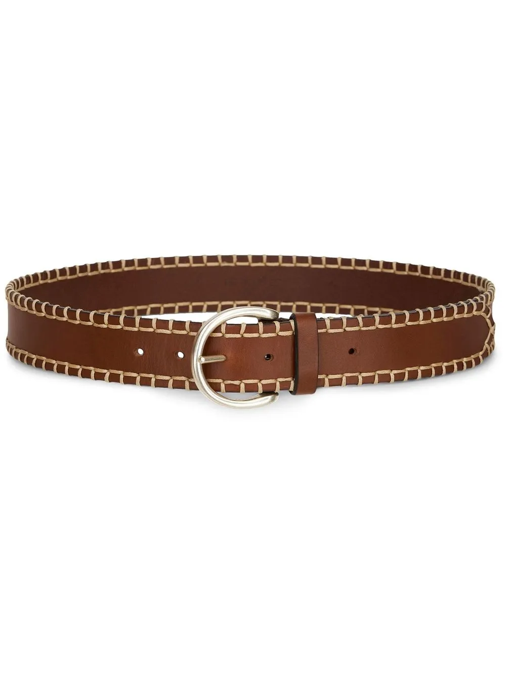 

ETRO whipstitch-trim leather belt - Brown