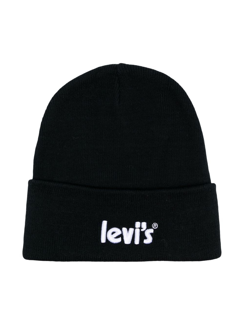 

Levi's Kids embroidered-logo knitted beanie - Black