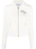 Casablanca embroidered-logo zip-fastening jacket - White