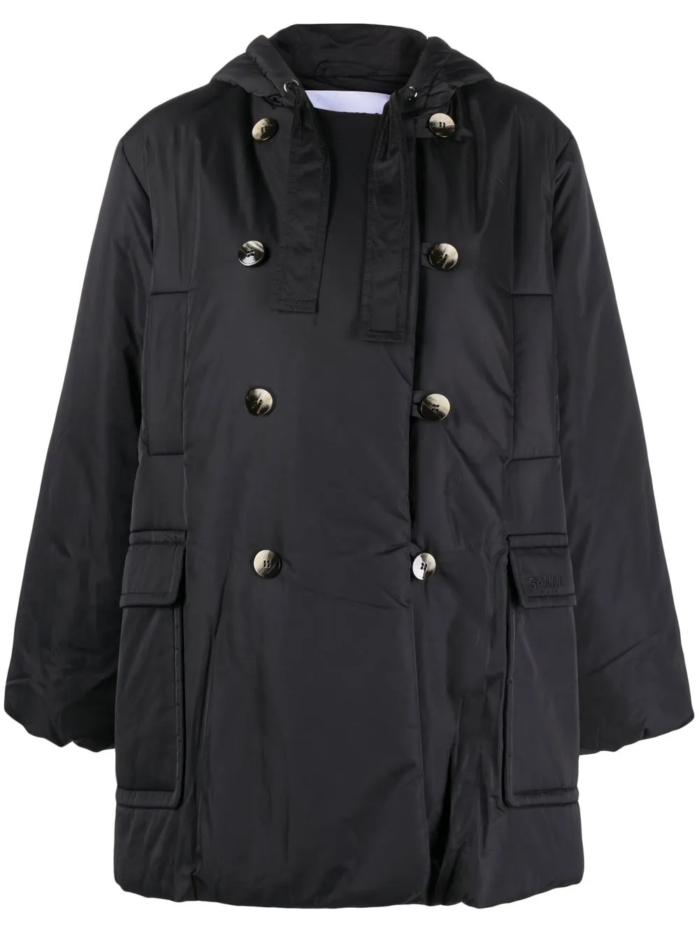 

GANNI hooded long-sleeve jacket - Black