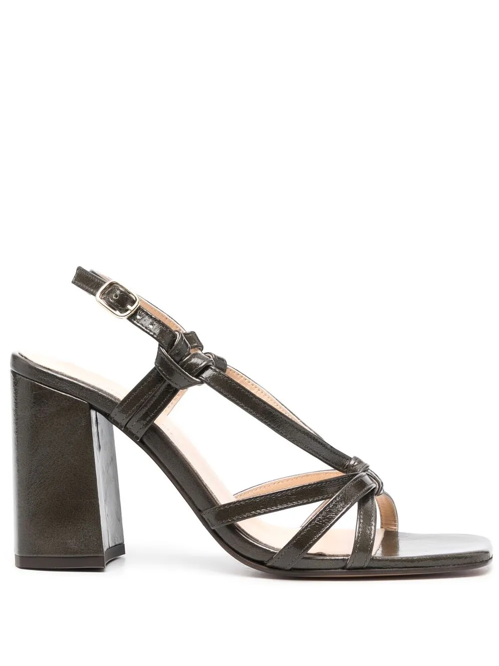 Tila March knot-detail 100mm leather sandals - Green