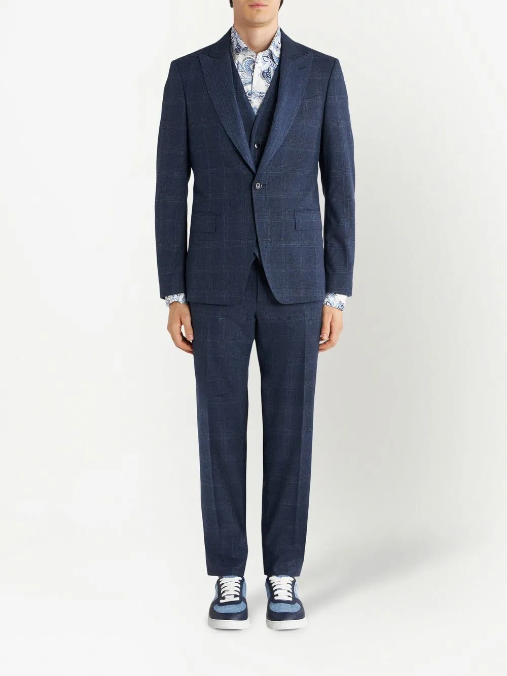 ETRO Geruit pak - Blauw