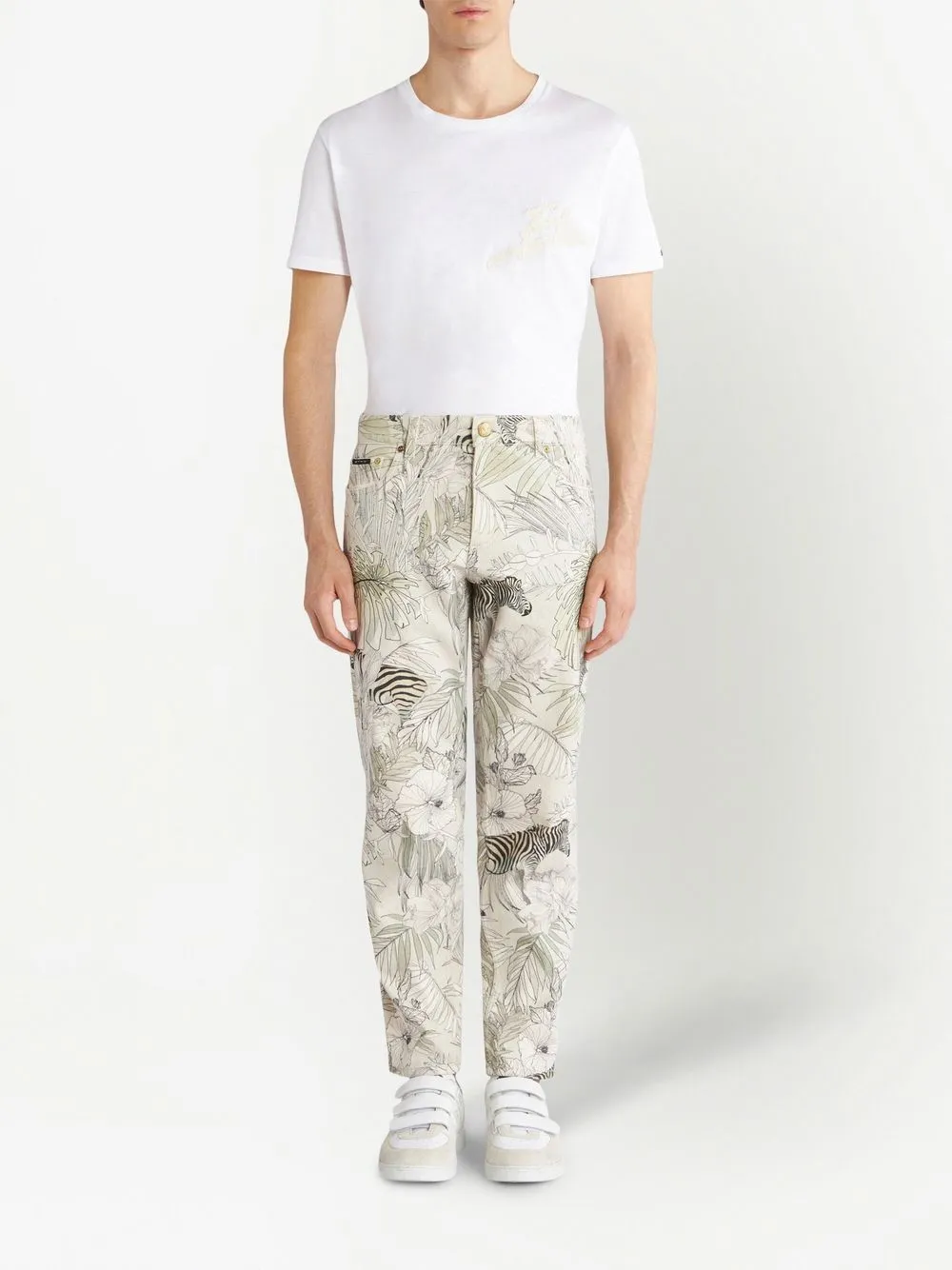 ETRO zebra print straight leg Jeans Farfetch