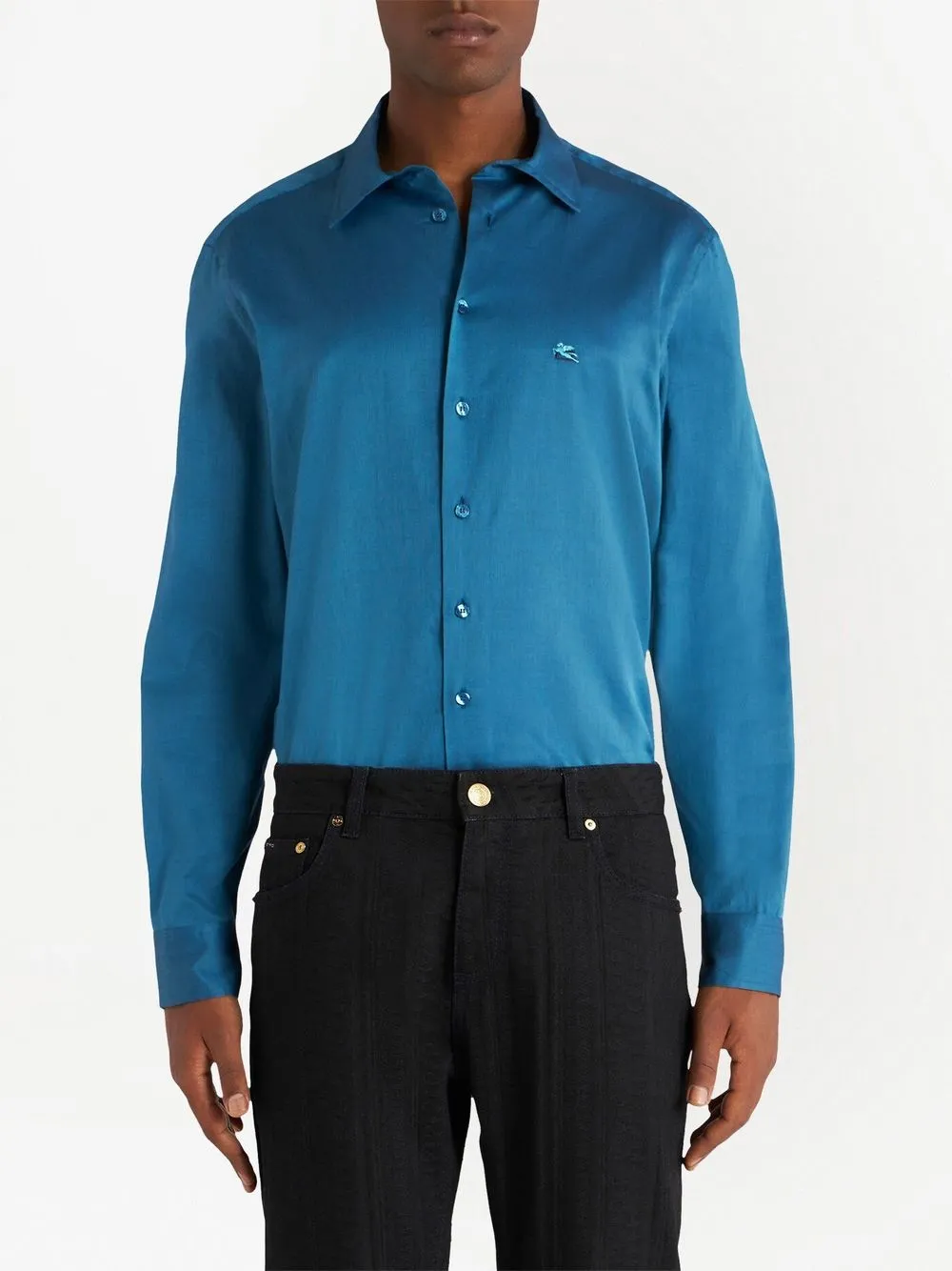 ETRO Overhemd met geborduurd logo - Blauw