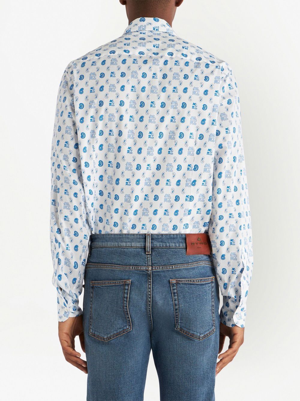Shop Etro Patterned Button-up Shirt In White