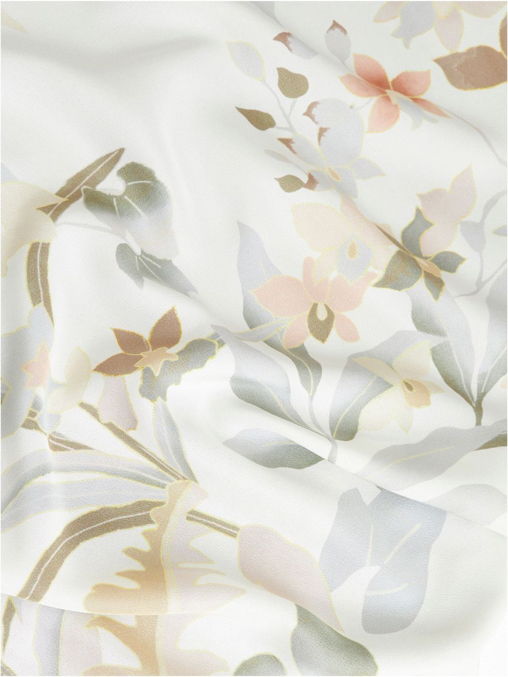 Shop Etro Floral-print Silk Robe In Neutrals
