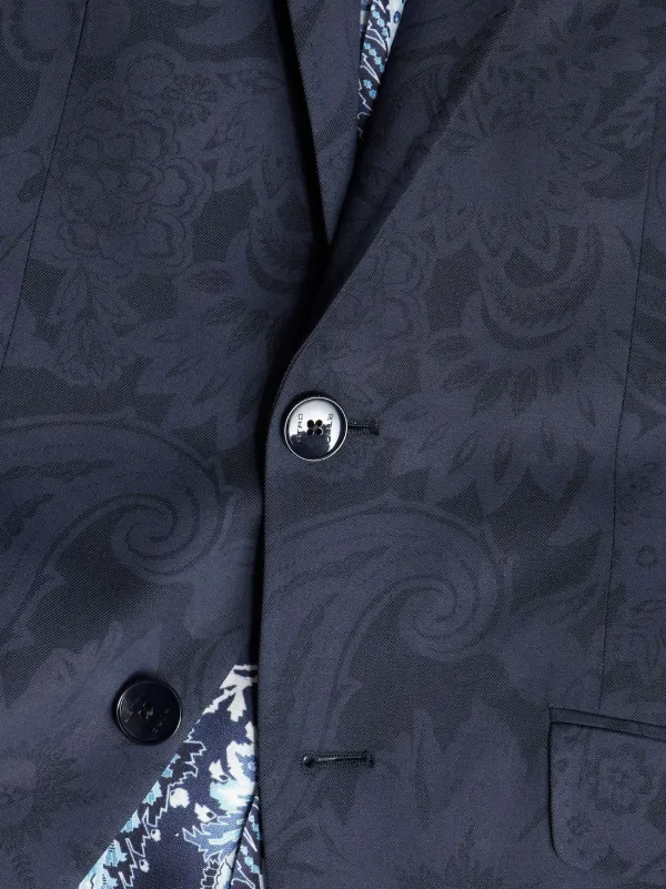 ETRO パターン入り ブラック・ホワイト ジャンパー ETRO パターンジャカード シングルジャケット | ブルー | FARFETCH JP