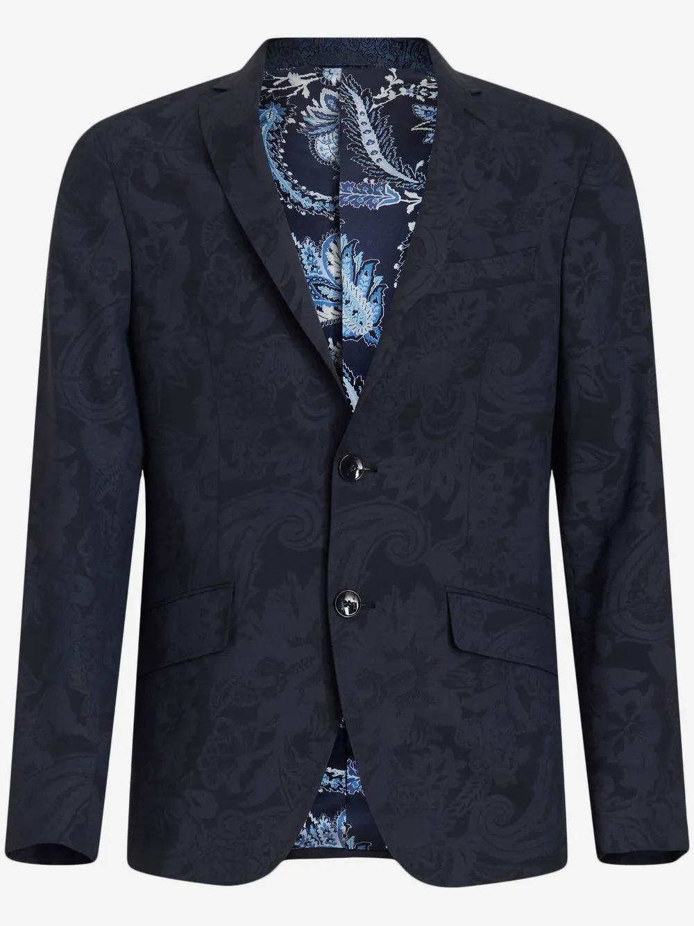 ETRO patterned-jacquard single-breasted blazer | Blue | Image 1