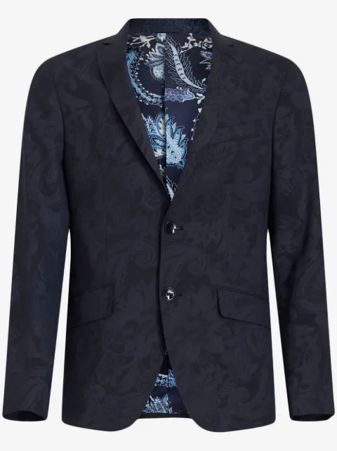 ETRO patterned-jacquard single-breasted blazer