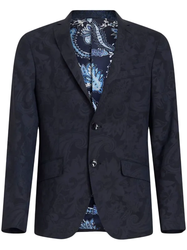 Blue printed blazer deals