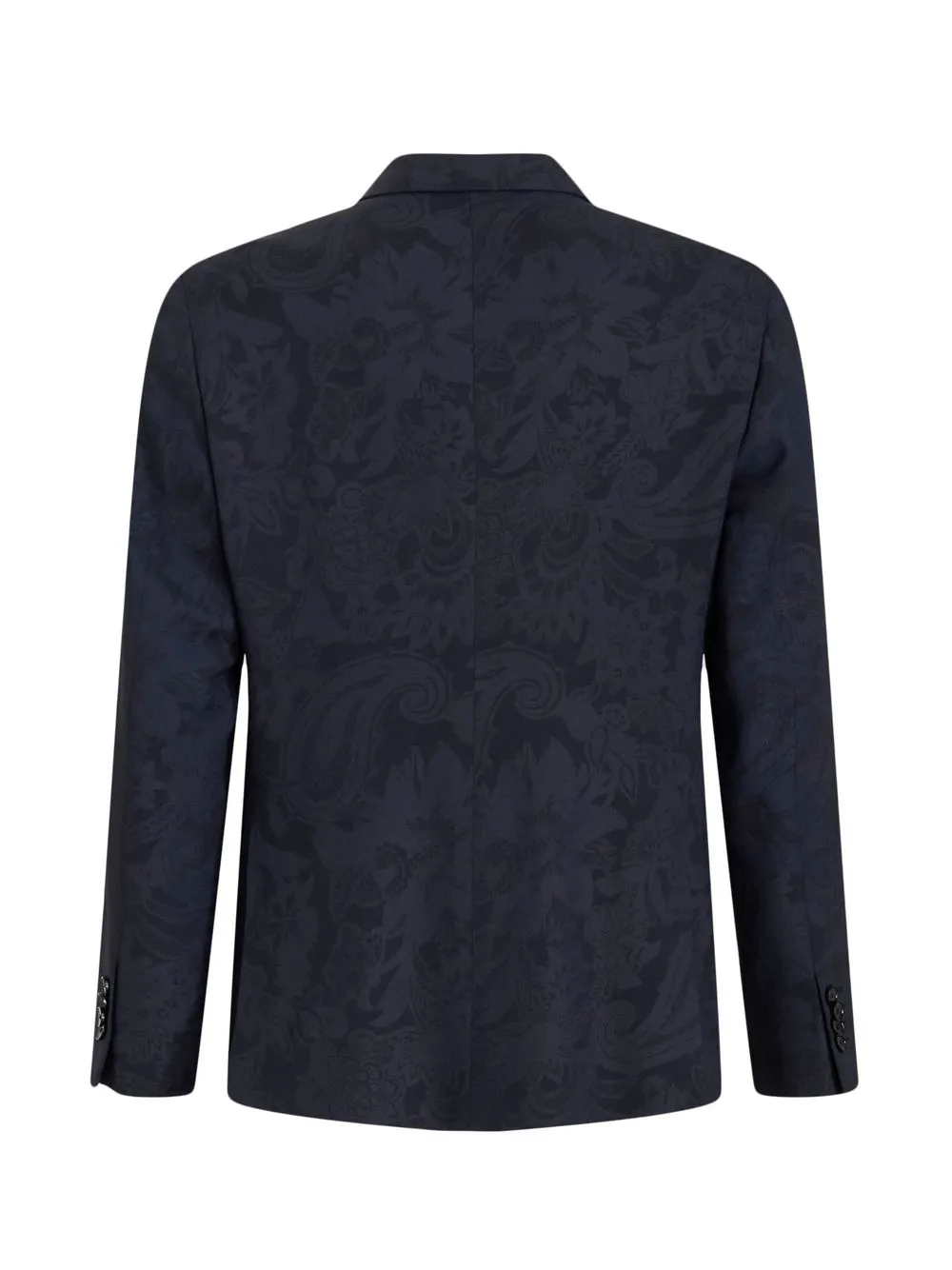 Shop Etro Patterned-jacquard Single-breasted Blazer In Blue