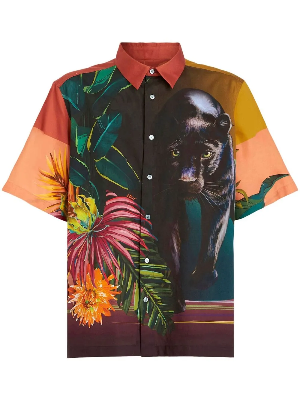 ETRO graphic-print short-sleeve shirt - Pink
