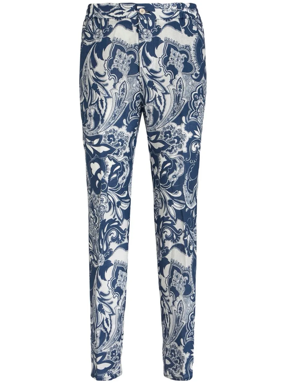 

ETRO floral-print tailored trousers - Blue