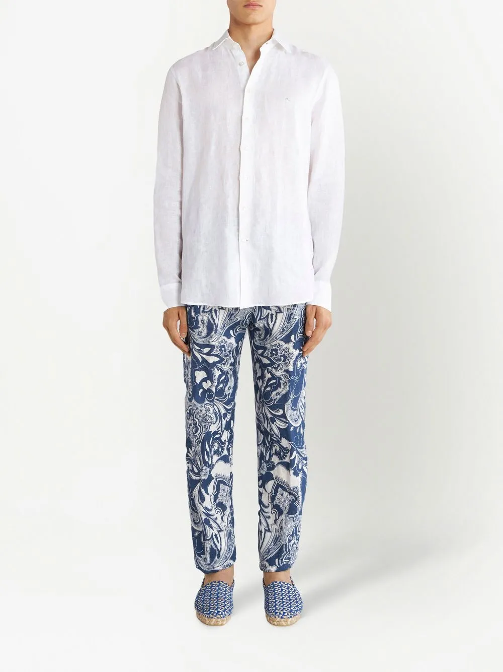 ETRO Pantalon met bloemenprint - Blauw