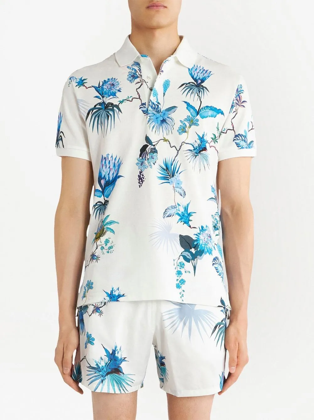 ETRO Poloshirt met bloemenprint - Wit