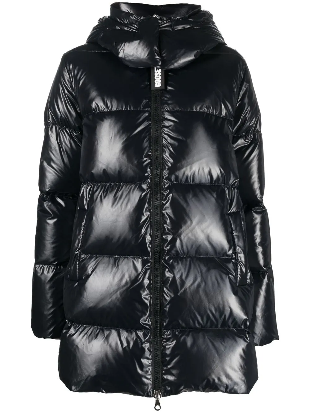 

Goose Tech chamarra brillante con capucha - Negro