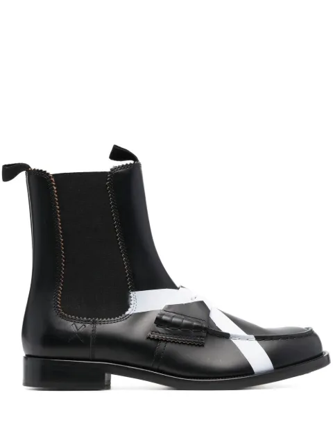 college - 25mm stripe-detail leather Chelsea boots