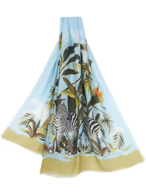ETRO - animal-print detail scarf
