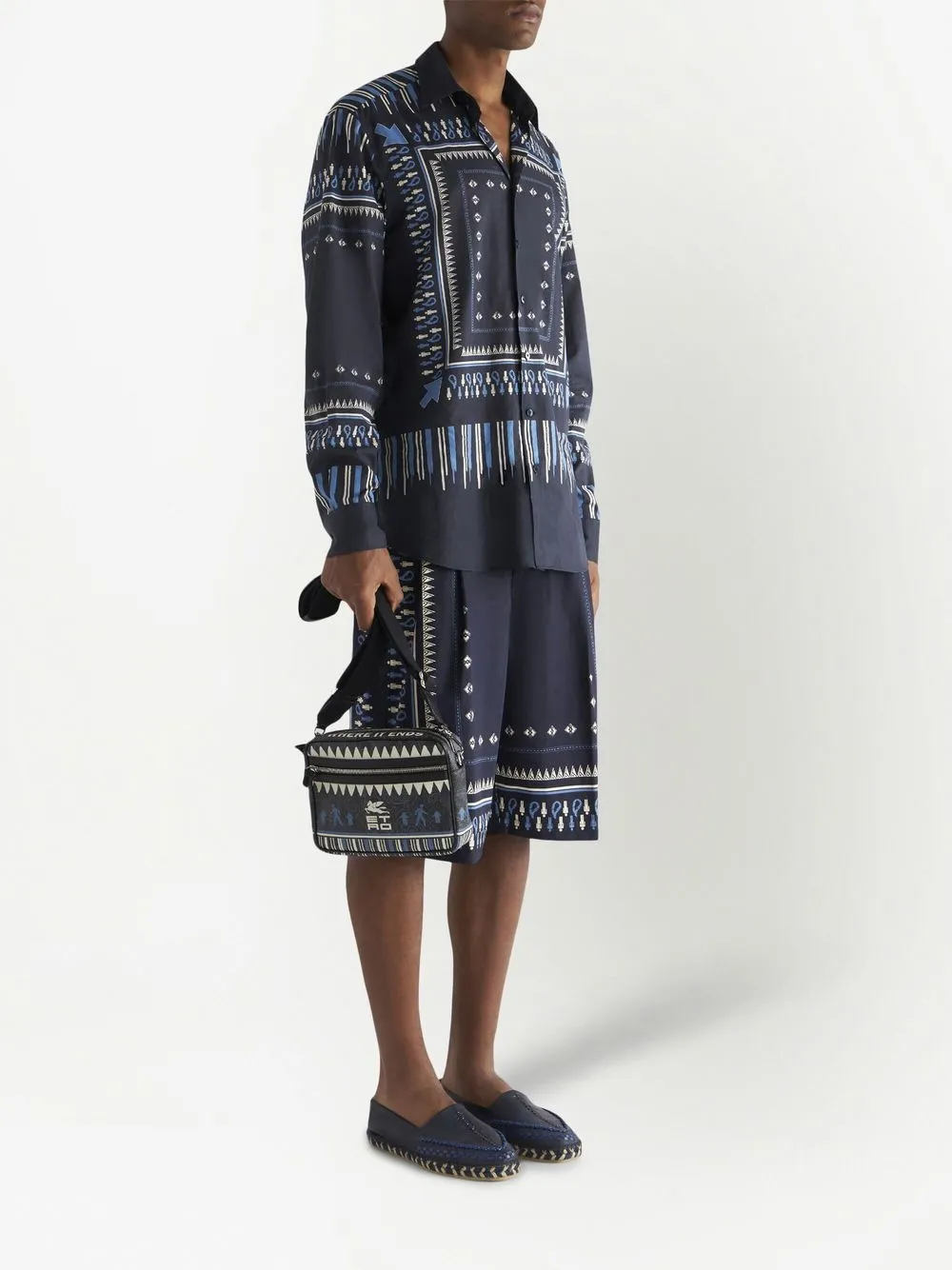 ETRO Schoudertas met logoprint - Blauw
