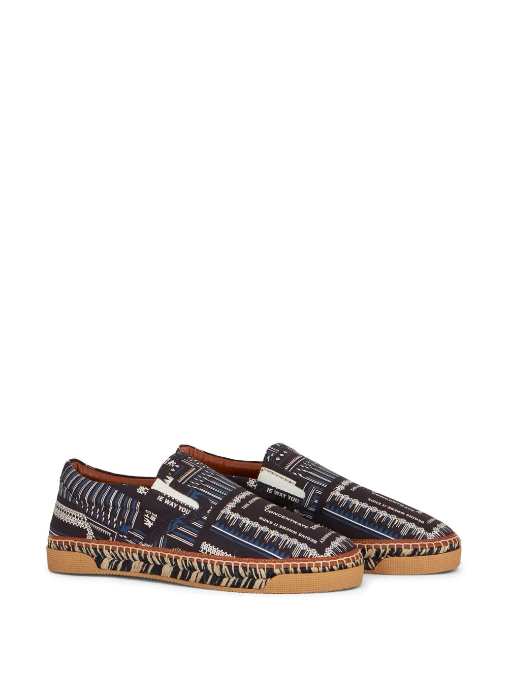 ETRO logo-print slip-on espadrilles - Zwart