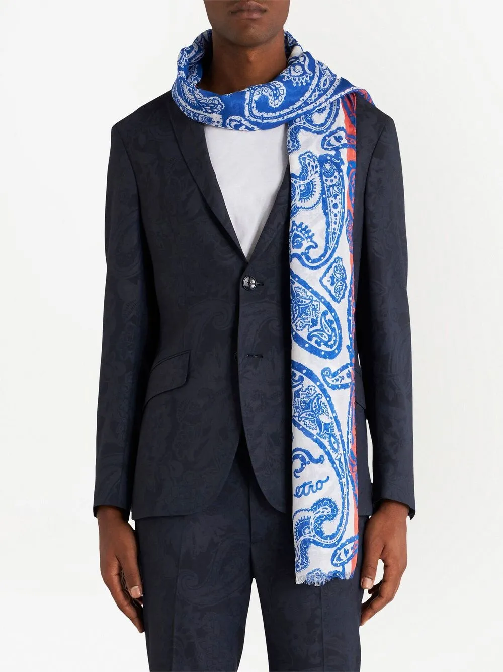 ETRO Sjaal met paisley-print - Blauw