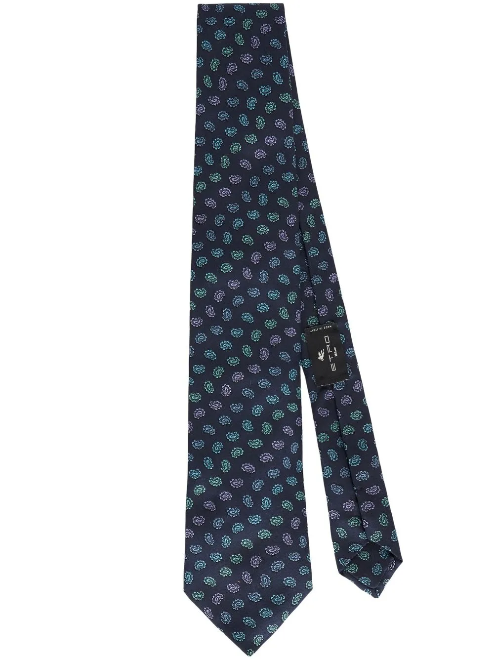 

ETRO corbata de seda con estampado de cachemira - Azul